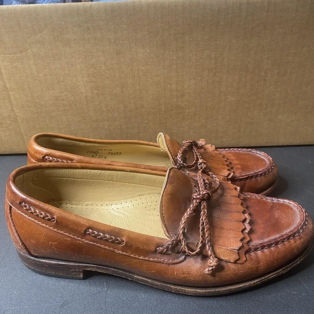 Allen Edmonds Woodstock Shoes Mens Size 10.5 D Brown Kiltie Tassel Loafers USA